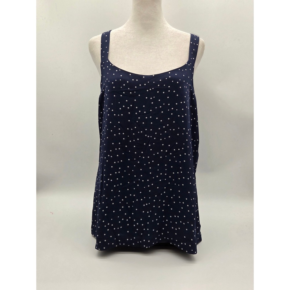 41 Hawthorn Women's Medium Navy White Polka Dot Sleeveless Top NWT 101-592